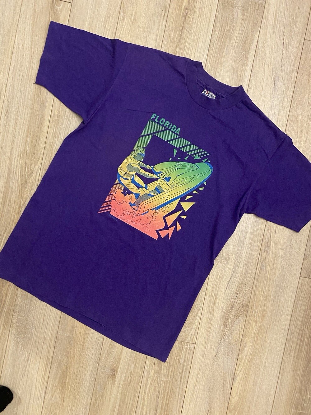 Vintage Hanes Sea Doo Jet Ski T-Shirt Purple Miami Florida Sport Single Stitch L